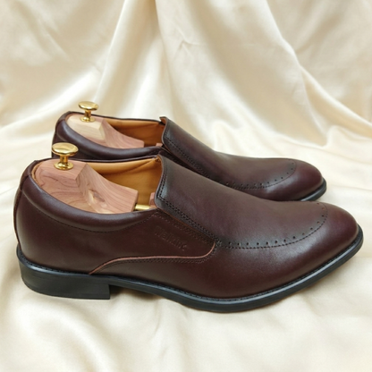 Walkist Premium Læder Brogue Slip-On Sko - Mørkebrune