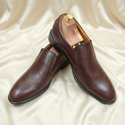 Walkist Premium Læder Brogue Slip-On Sko - Mørkebrune
