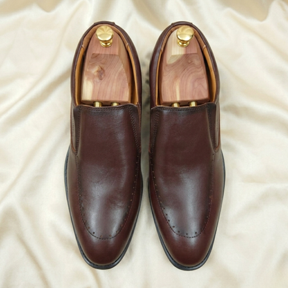Walkist Premium Læder Brogue Slip-On Sko - Mørkebrune