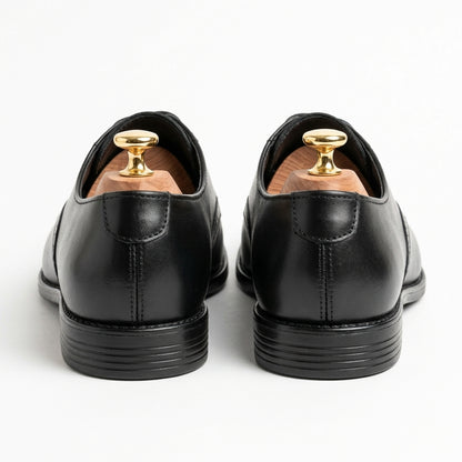 Walkist Leather Quarter Brogue Oxford Shoes - Black